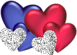 Gif animé coeurs rouges et bleus